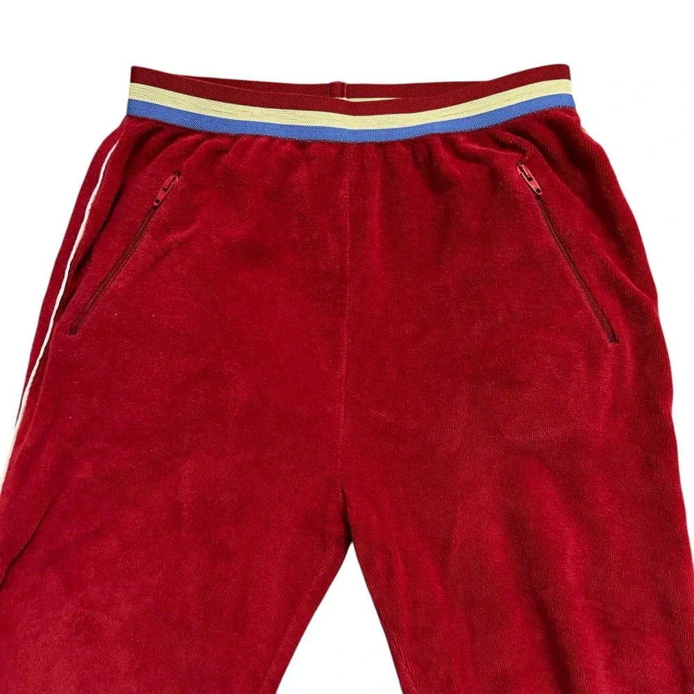 Bandy Button 10-11Y School Child Red Terry Jogger Pants